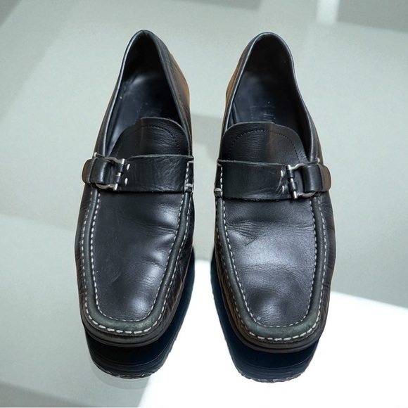 Salvatore Ferragamo Other - SALVATORE FERRAGAMO Black Leather Driving Mocs Size 9 D